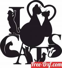 download cat lovers wall vinyl clock free ready for cut