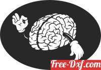 download Brain with hands clipart free ready for cut