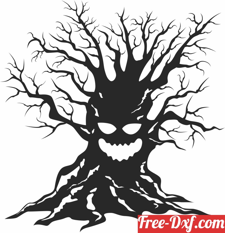 Download Spooky halloween tree 0YnlG High quality free Dxf files,