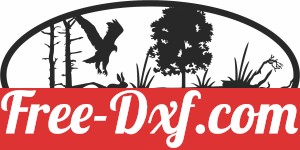 eagle scene forest art