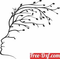 download Tree face wall decor free ready for cut