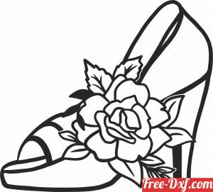 download Shoe wall decor with flower free ready for cut