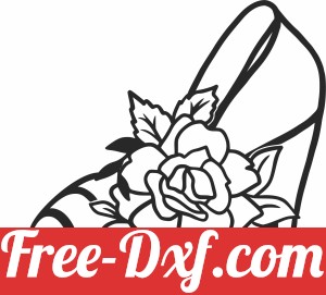 Shoe wall decor with flower