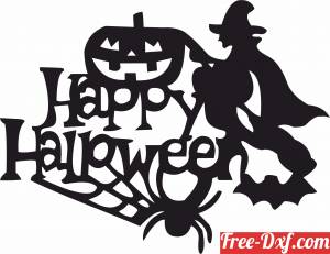 download Happy Halloween sign witch free ready for cut