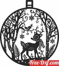 download christmas deer ornament free ready for cut