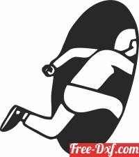 download running man from  wall hole clipart free ready for cut