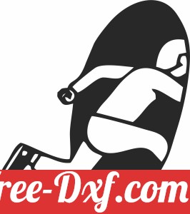 running man from  wall hole clipart