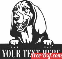 download Basset Hound's dog custom name sign free ready for cut