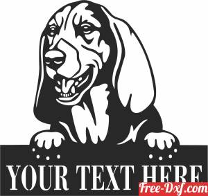 download Basset Hound's dog custom name sign free ready for cut
