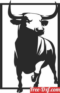 download Bull wall panel free ready for cut