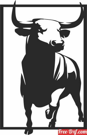 download Bull wall panel free ready for cut