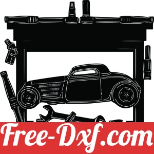 Car Garage wall sign with tools