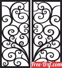 download decorative wall screen door floral partition panel pattern free ready for cut