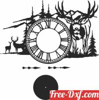 download amazing romanian wall clock buck deer scene free ready for cut