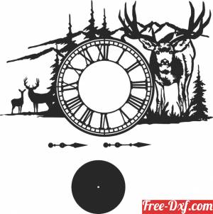download amazing romanian wall clock buck deer scene free ready for cut
