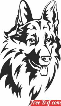 download German Shepherd Dog stencil free ready for cut