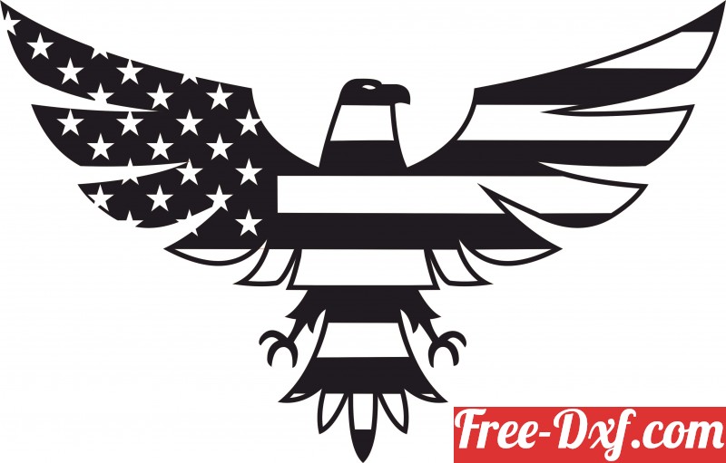 Download USA eagle with flag 1KqXN High quality free Dxf files, S