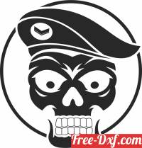 download Skull soldier art free ready for cut