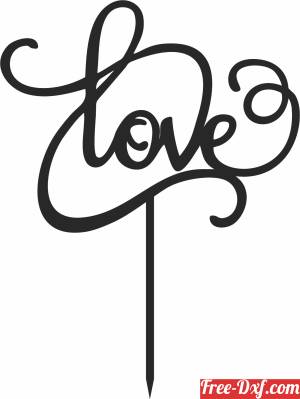 download love cake topper free ready for cut