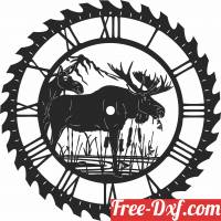 download moose sceen saw wall clock free ready for cut