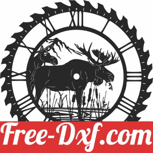 moose sceen saw wall clock