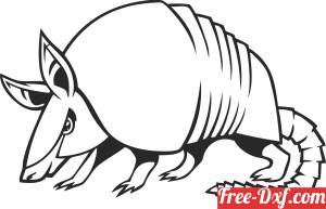 download armadillo drawing clipart free ready for cut