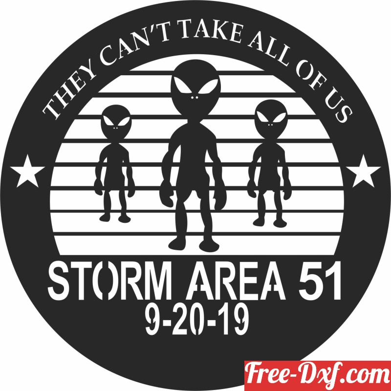 Download storm area 51 alien wall art 1TZOB High quality free Dxf