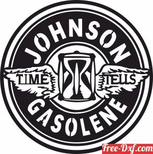 download Johnson Gasolene porcelain sign oil gas pump free ready for cut