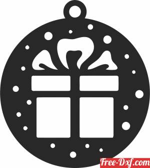 download gift box christmas ornament free ready for cut