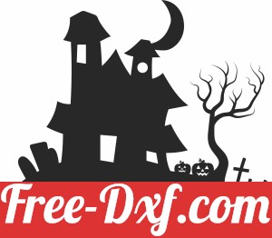 Halloween house gost scary clipart