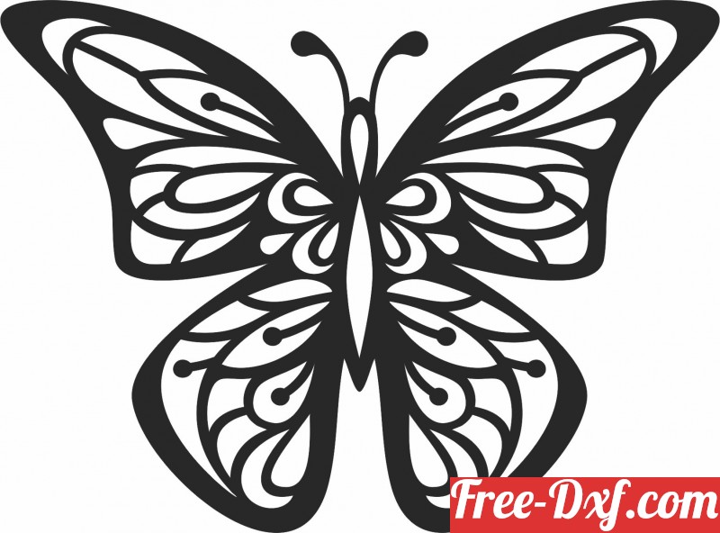 Download Butterfly clipart 1p8zi High quality free Dxf files, Svg