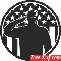 download veterans day soldier with usa flag sign free ready for cut
