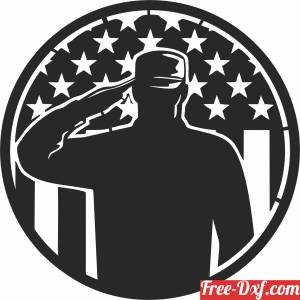 download veterans day soldier with usa flag sign free ready for cut