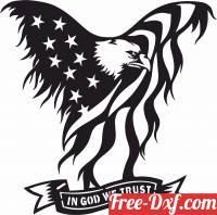 download In god we trust American Eagle Flag free ready for cut
