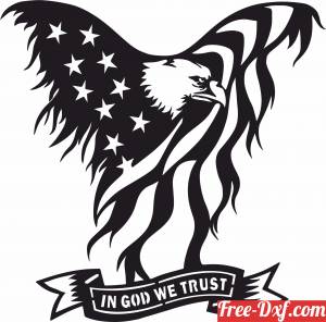 download In god we trust American Eagle Flag free ready for cut