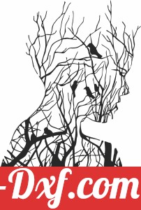 Tree Face Shape with birds