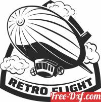 download retro Airship clipart free ready for cut