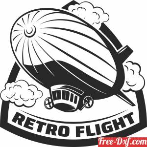 download retro Airship clipart free ready for cut