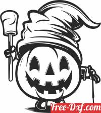 download halloween funny Pumpkin art free ready for cut