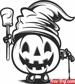 download halloween funny Pumpkin art free ready for cut