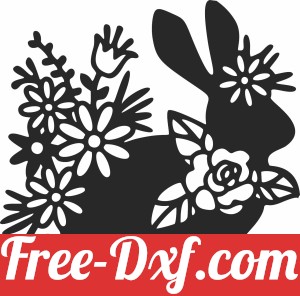 bunny with flowers