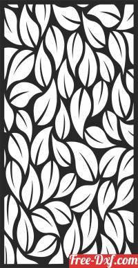 download decorative Wall door leaves panel free ready for cut