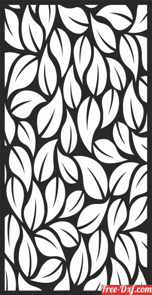 download decorative Wall door leaves panel free ready for cut