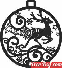 download christmas deer ornament free ready for cut