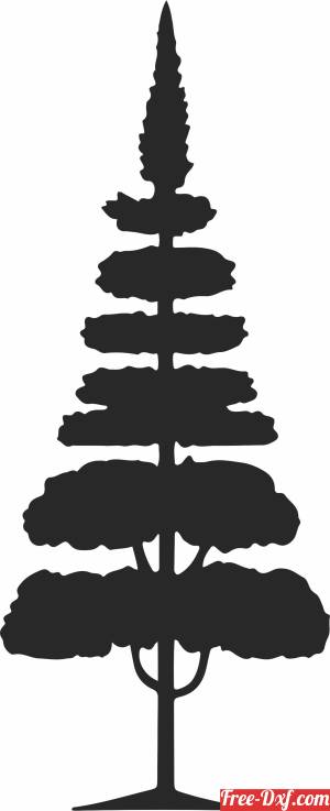 download pine Tree vector Silhouette free ready for cut