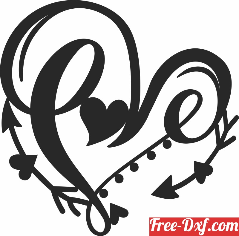 Download I love you heart clipart 2XrP4 High quality free Dxf fil
