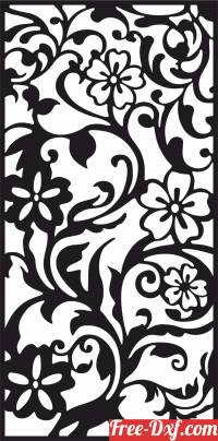download panel decorative wall screen floral pattern free ready for cut