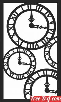 download decorative clocks art panel free ready for cut