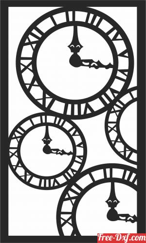 download decorative clocks art panel free ready for cut