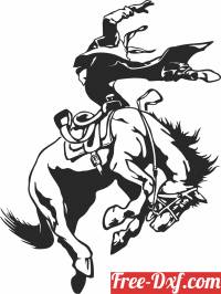 download Saddle bronc horse rider clipart free ready for cut